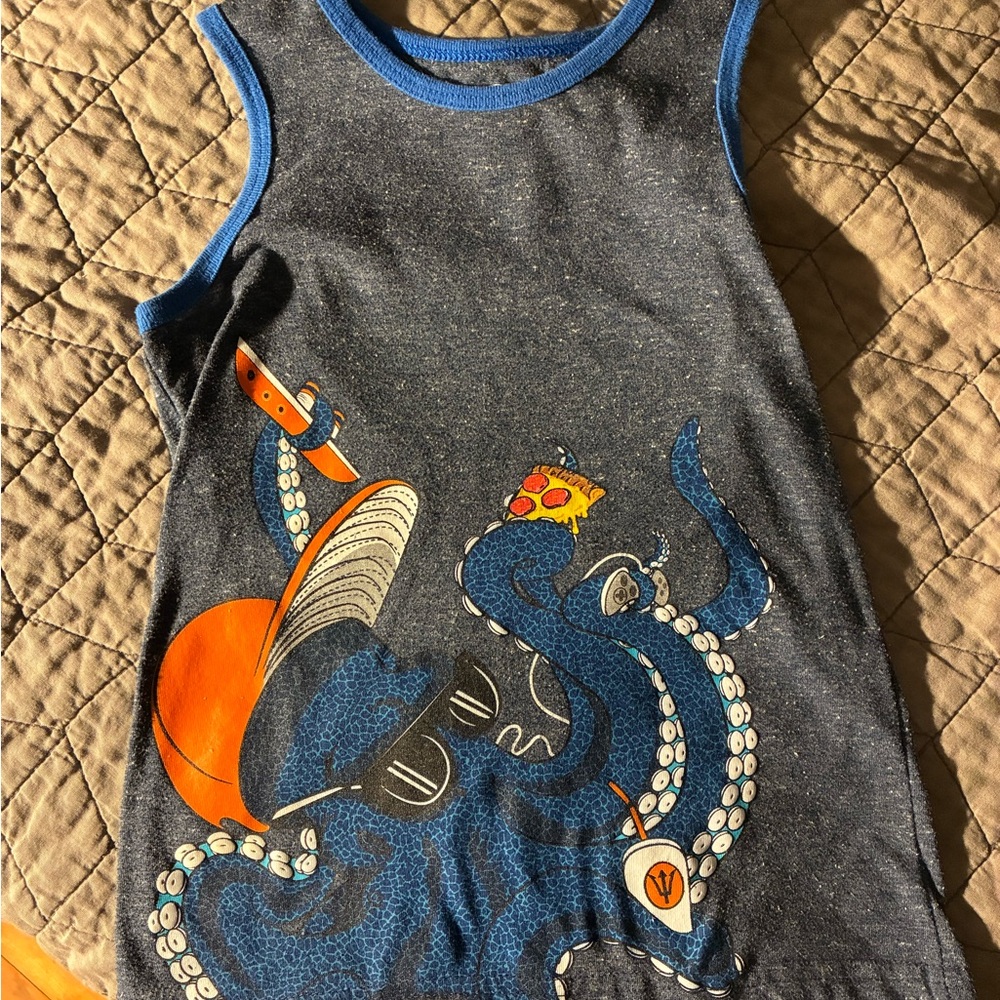 Wonder Nation Blue and Orange Octopus Tank Top